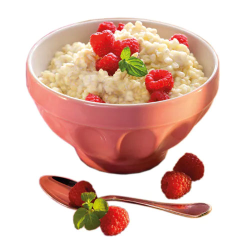 Milchgerste mit Himbeeren Milchgerste mit Himbeeren