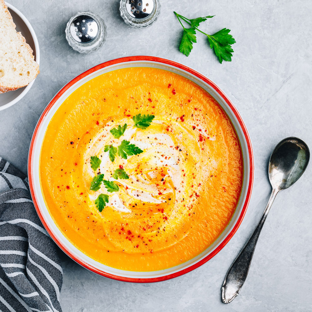 Karottensuppe mit Linsen (vegan) Karottensuppe mit Linsen (vegan)