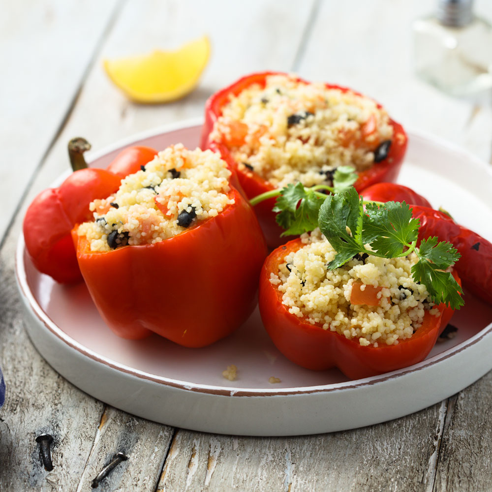 Paprika mit Couscous und Chia Paprika mit Couscous und Chia