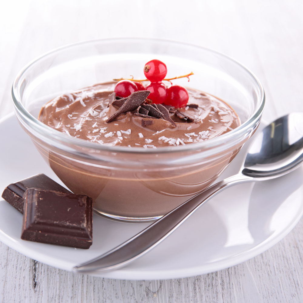 Mousse au Chocolate mit Avocado und Minze