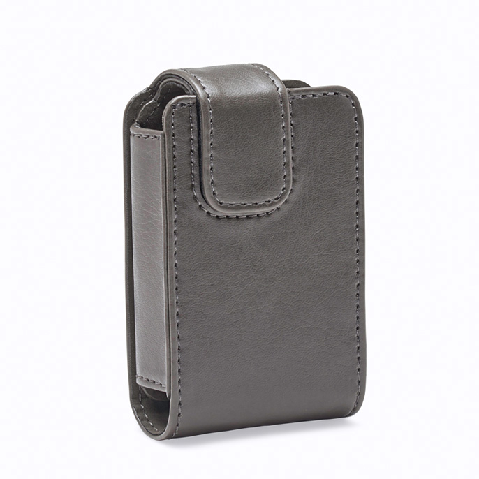 MiniMed Lederklapptasche Schiefergrau