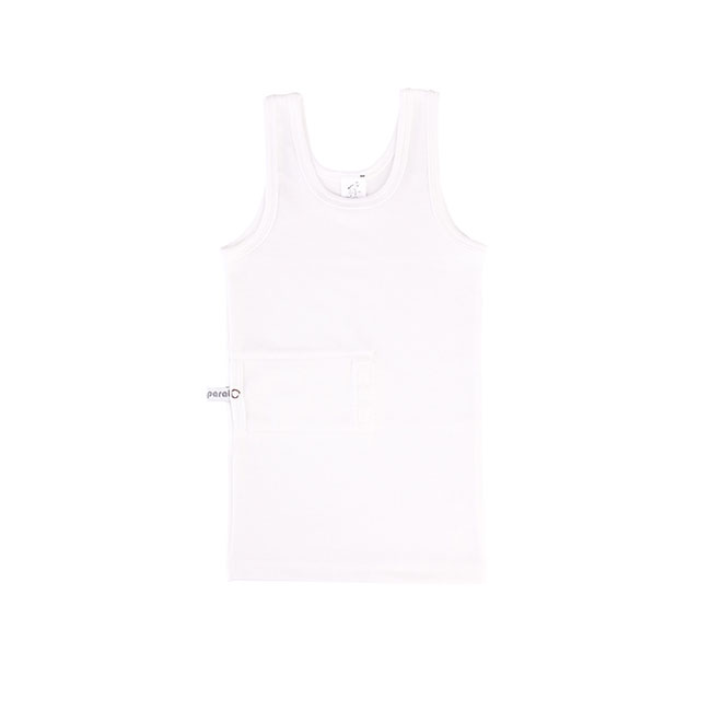 bre.parat Trägershirts mit Pumpentasche rechts weiß Größe 146-152 2 Stück