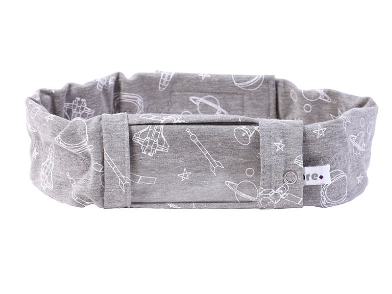 Sportband mit Sichtfenster Weltall grau 50-54 cm