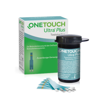 OneTouch Ultra Plus Blutzuckerteststreifen zur Blutzucker-Messung bei Diabetes