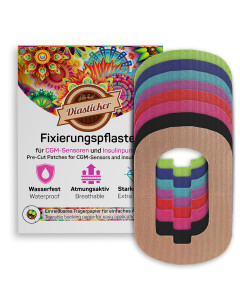 Fixierungspflaster für Accu-Chek Solo, verschiede Farben