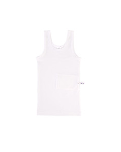 bre.parat Trägershirts mit Pumpentasche links weiß 2 Stück