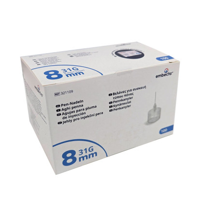embecta Thin Wall Pen-Nadeln 0,25 x 8 mm 