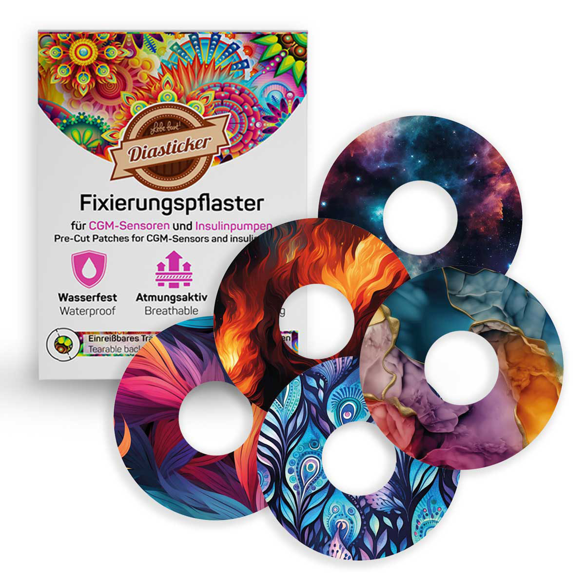 FreeStyle Libre 3 Fixierpflaster Mix-Paket Colorful 5 Stück