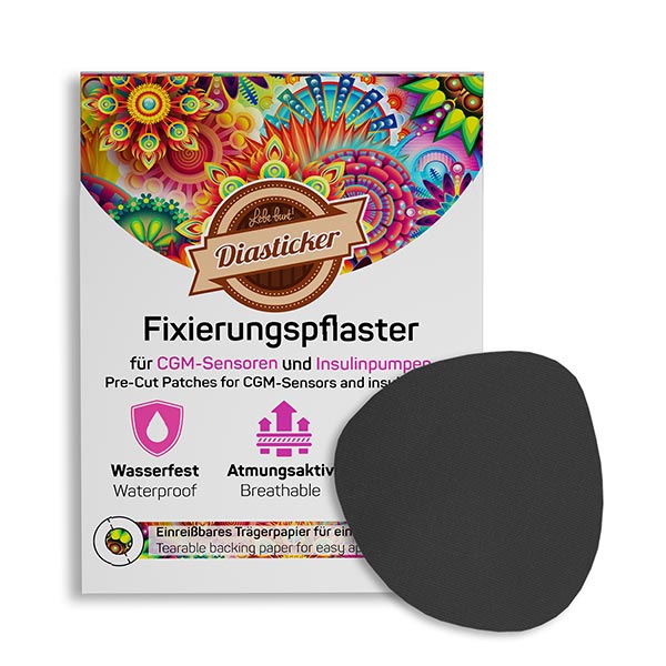 Overpatch Fixierungspflaster rund schwarz 10 Stück