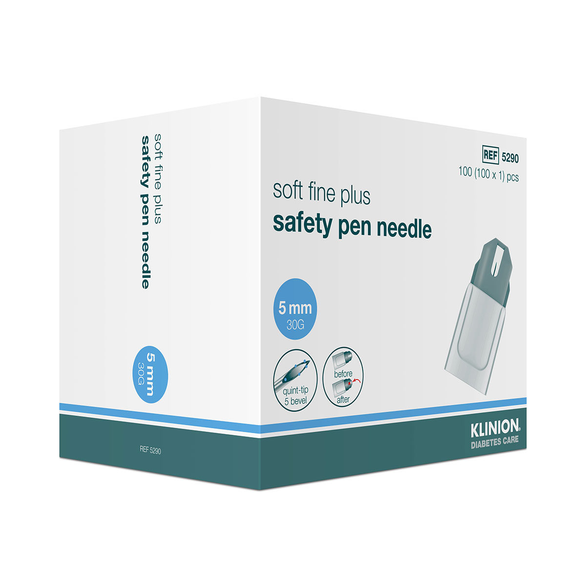 KLINION Safety Pen Needles 5 mm 30G 100 Stück