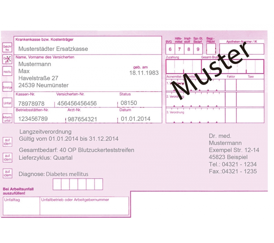 Dauerverordnung Diabetes Musterrezept